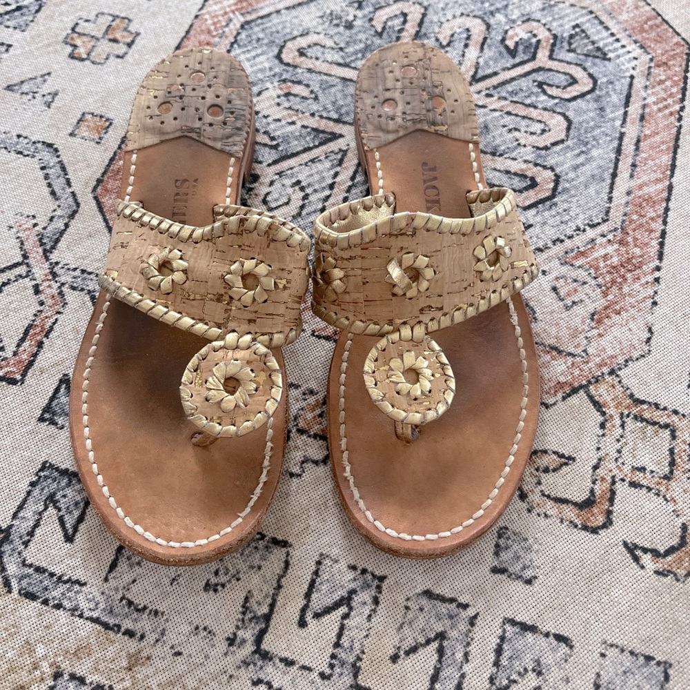 Jack Rogers cork and gold
